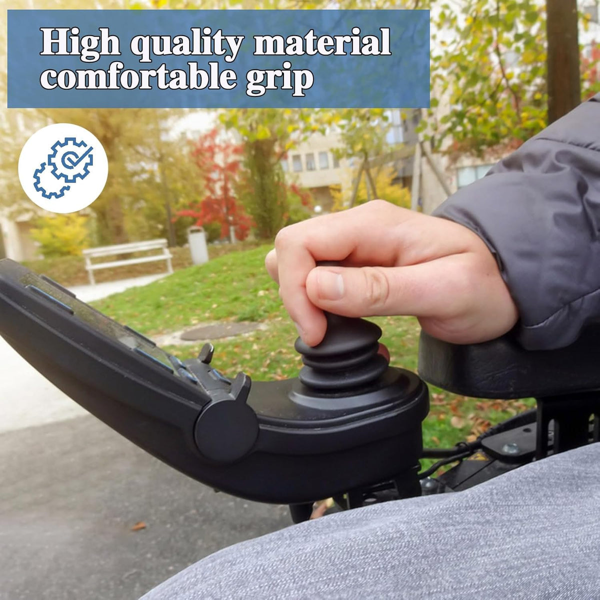 4 Pcs Wheelchair Joystick Button Cap Joystick Controller Knob and Gaiter Black Joystick Knob Button Controller for Electric Wheelchair Mobility Scooter