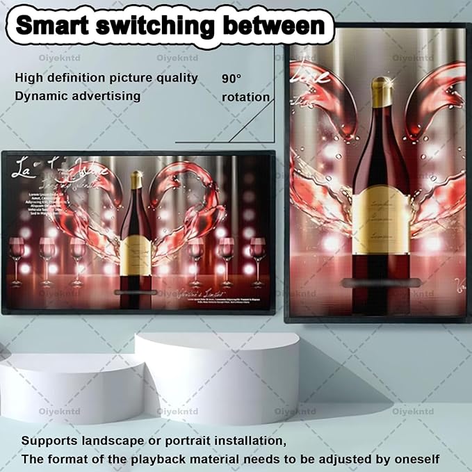 Outdoor Digital Signage Displays Wall Mount Commercial Digital LCD Billboard IP65 Waterproof for Restaurant/Bar/Food Truck/Store Remote Release/USB Release 27in