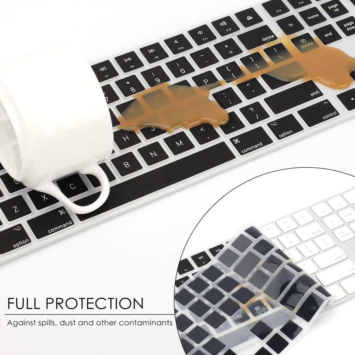 Allinside Black Cover for Apple iMac Magic Keyboard with Numeric Keypad MQ052LL/A A1843 US Layout