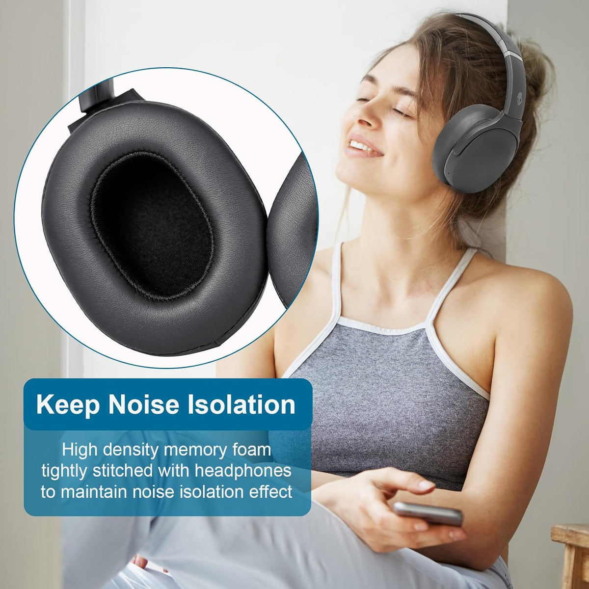 GEVO Ear Pads Replacement for Skullcandy Hesh 3 Hesh EVO Hesh ANC Headphone, Earpads Cushions for Crusher Wireless Crusher Evo Crusher ANC Headset with Protein Leather Memory Foam (Protein Leather)