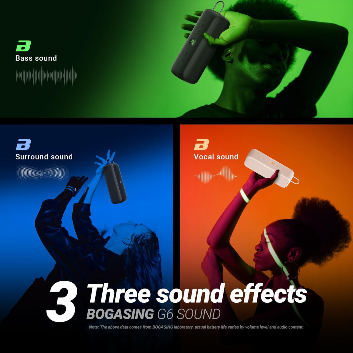 BOGASING G6 Bluetooth Speaker, Portable Wireless Speakers with 30W Punchy Sound, 35H Playtime, IPX6 Waterproof, Bluetooth 5.3, Built-in Mic, EQ, TF-Card, AUX, USB Stick for Outdoors Hiking (Beige)