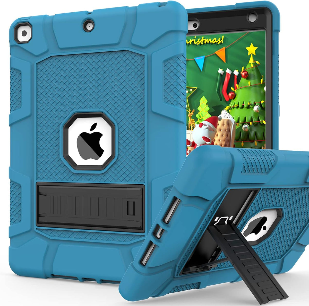 Rantice iPad 9th Generation Case, iPad 8th Generation Case, iPad 7th Generation Case, Hybrid Shockproof Drop Protection Cover with Kickstand for iPad 10.2'' 2021/2020/2019 Released (Steel Blue+Black)