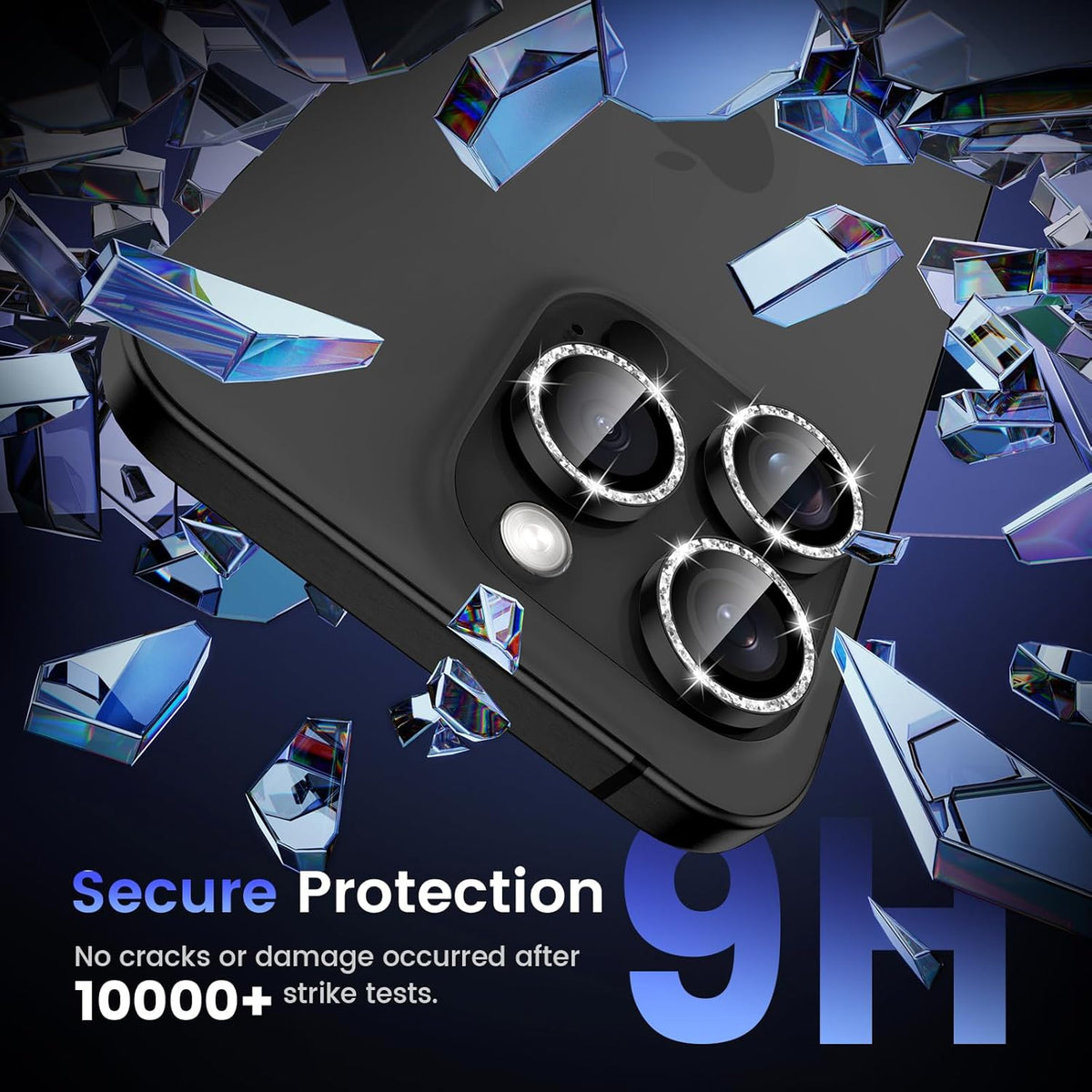 Tensea Camera Lens Protector Compatible for iPhone 16 Pro Max/16 Pro/14 Pro Max/14 Pro, Metal Aluminum Alloy Tempered Glass Cover Camera Screen Protector Accessories, Case Friendly