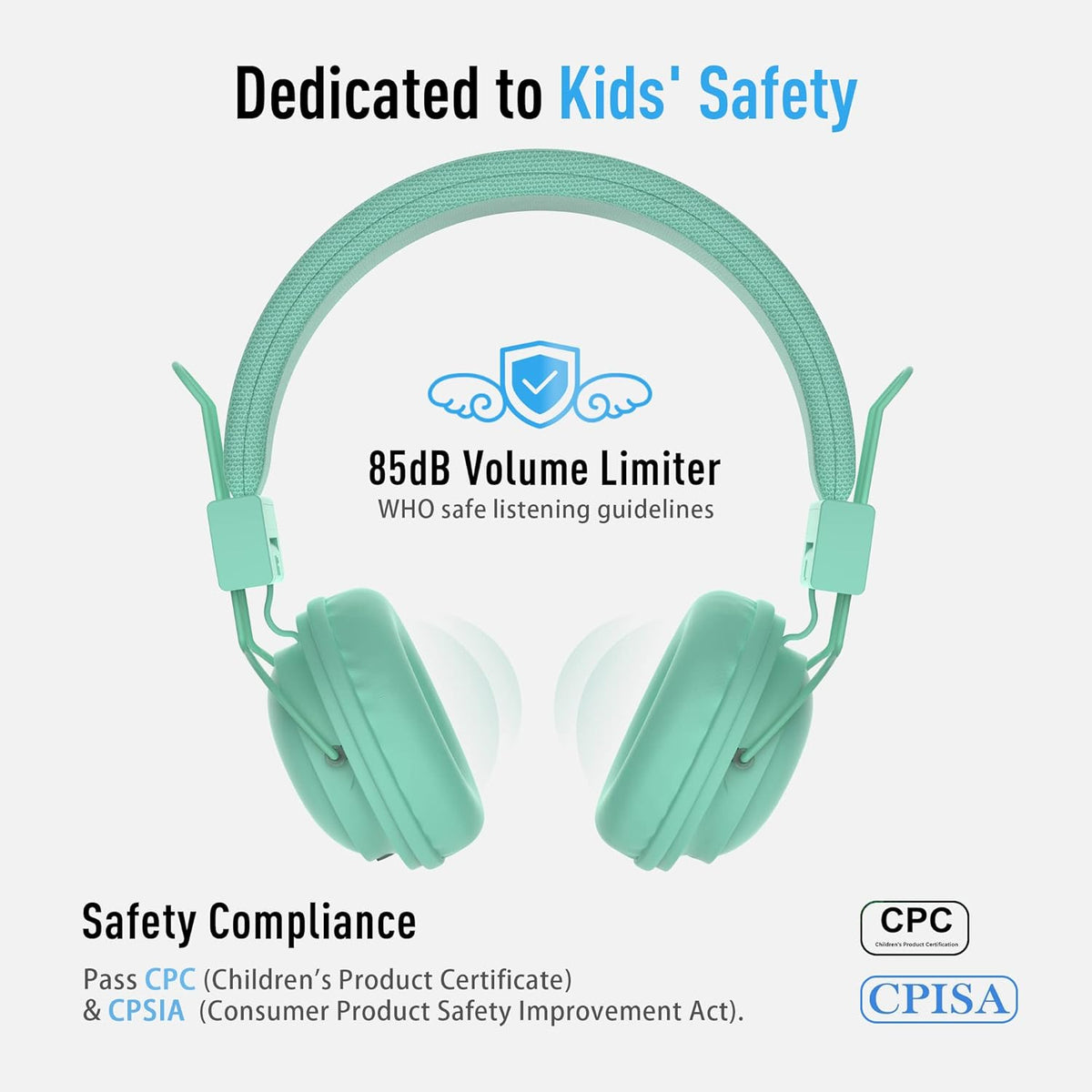 5-Pack K-12th 85dB 3.5mm AILIHEN Kids Headphones Wired Bulk for Grade, School & Classroom, with Microphone, Volume