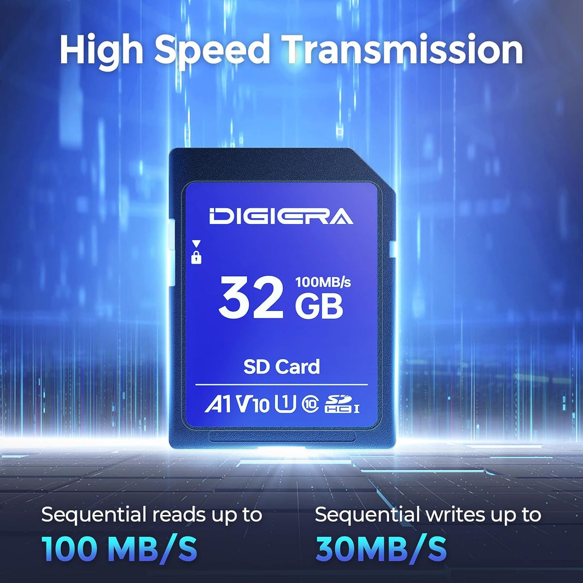 32GB CS100 SDHC UHS-I Memory Card - up to 100MB/s, C10, U1, V10, Full HD, SD Card for Computers, Digital Cameras, Home Theatre Devices, Car Navigation Systems (1 Pack)