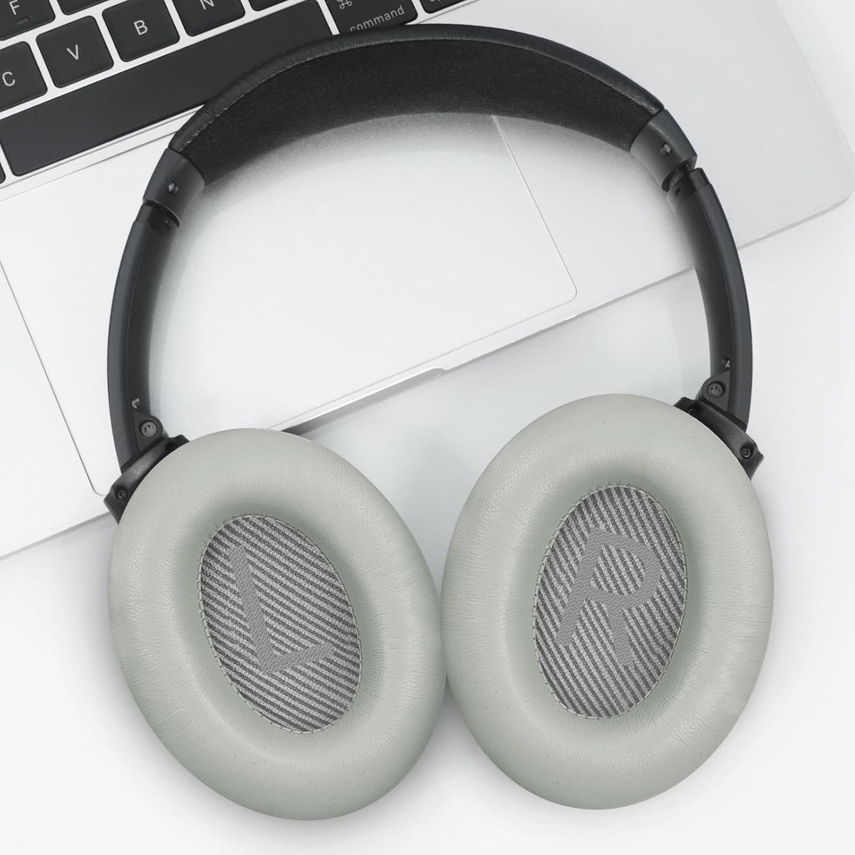 Headphones Replacement Ear Pads, Sheepskin Ear Cushions for Bose QuietComfort 35 (QC35) Improved Durability, Ear Pads Cushions with High-Density Foam, Thickness and Sound Isolation - Gray