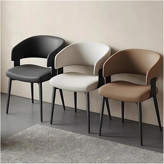 Adjustable Office Computer Chair with Armrest 1pcs Modern Simple Design Comfortable Lounge No Armrests Dining Chair Home Furniture(Black)