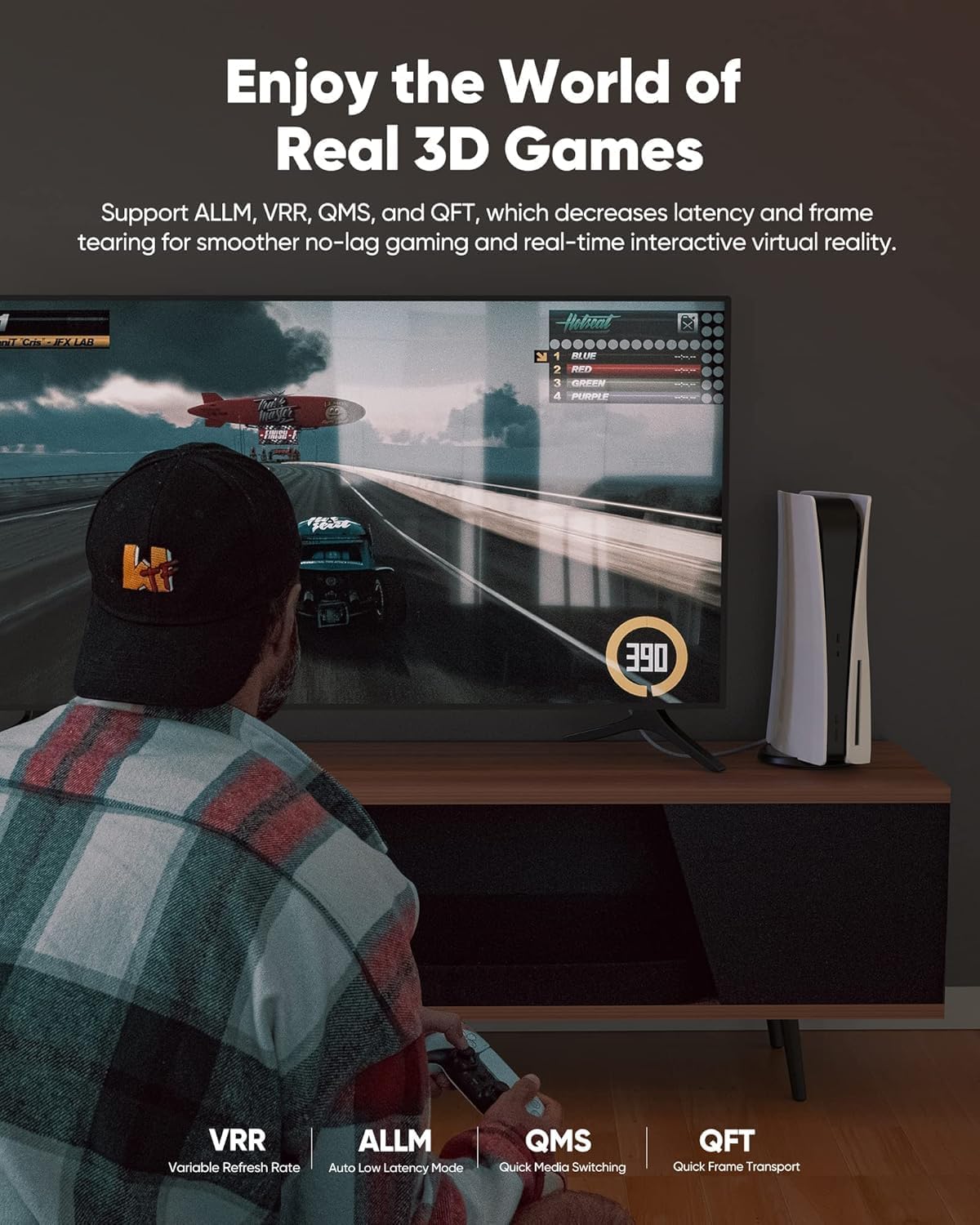 8K@60 13FT/4M, 48Gbps 2.1 4K120 144Hz 3090 2.2&2.3 PS5, Highwings Long HDMI Cable High Speed Gaming HDMI Cord RTX eARC