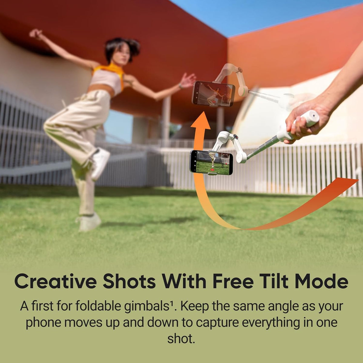 Insta360 Flow 2 Pro White - Foldable AI Phone Gimbal, Track in 200+ Apps with Apple DockKit, Multi-Person Tracking, 360º Pan Tracking, Built-in Tripod/Selfie Stick, iPhone/Android Portable Stabilizer