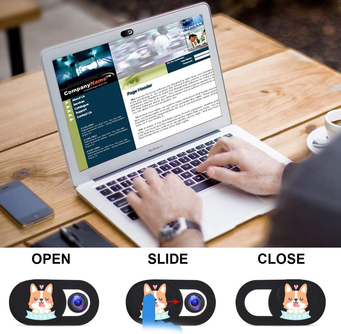 Laptop Camera Cover Slide 3 Pack Ultra Thin Slide Computer Webcam Covers for Echo Show, iPad, Tablet, Chromebook, PC - Koji