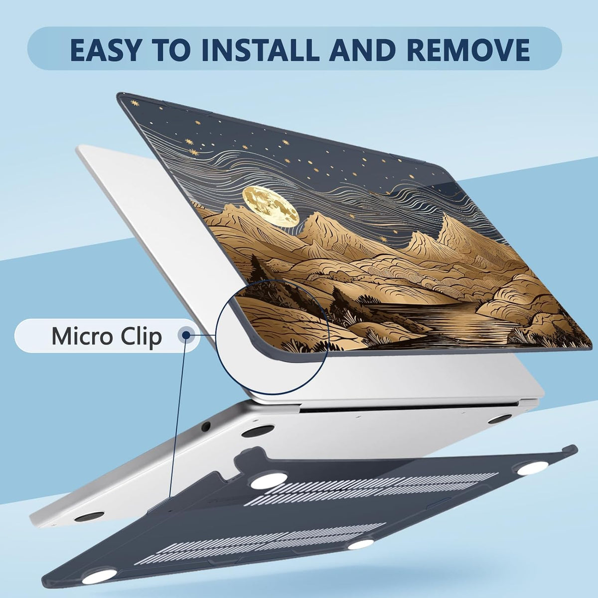 Compatible with MacBook Air 15 inch Case, M4 A3241/M3 A3114/M2 A2941 (Released 2025 to 2023), Hard Shell, Keyboard Cover, Screen Protector, Webcam Cover & Type-C Adapter, Mount