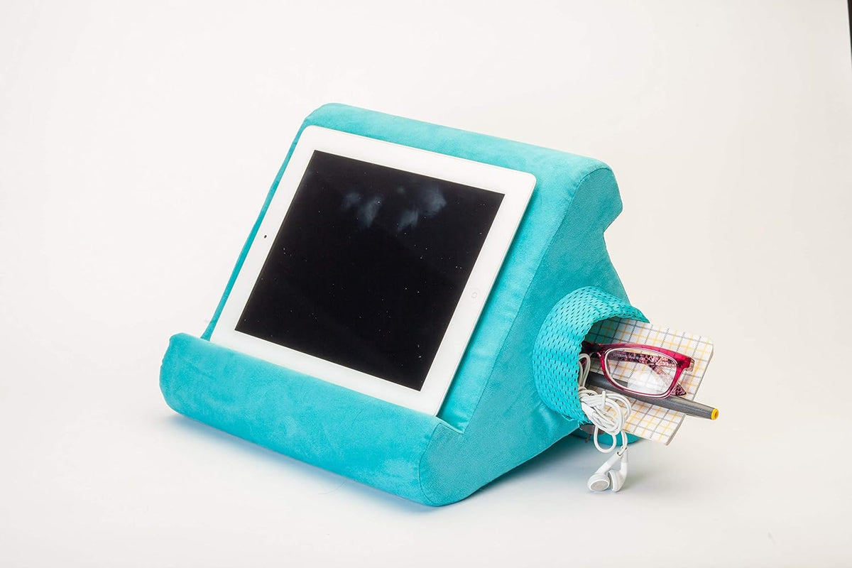 Flippy Tablet Stand Compatible with iPad, Cubby Storage and Multi-Angle Viewing for Home, Work & Travel. Our Tablet Holder Has Storage for Your All Your Personal Items. (Nebbiolo)