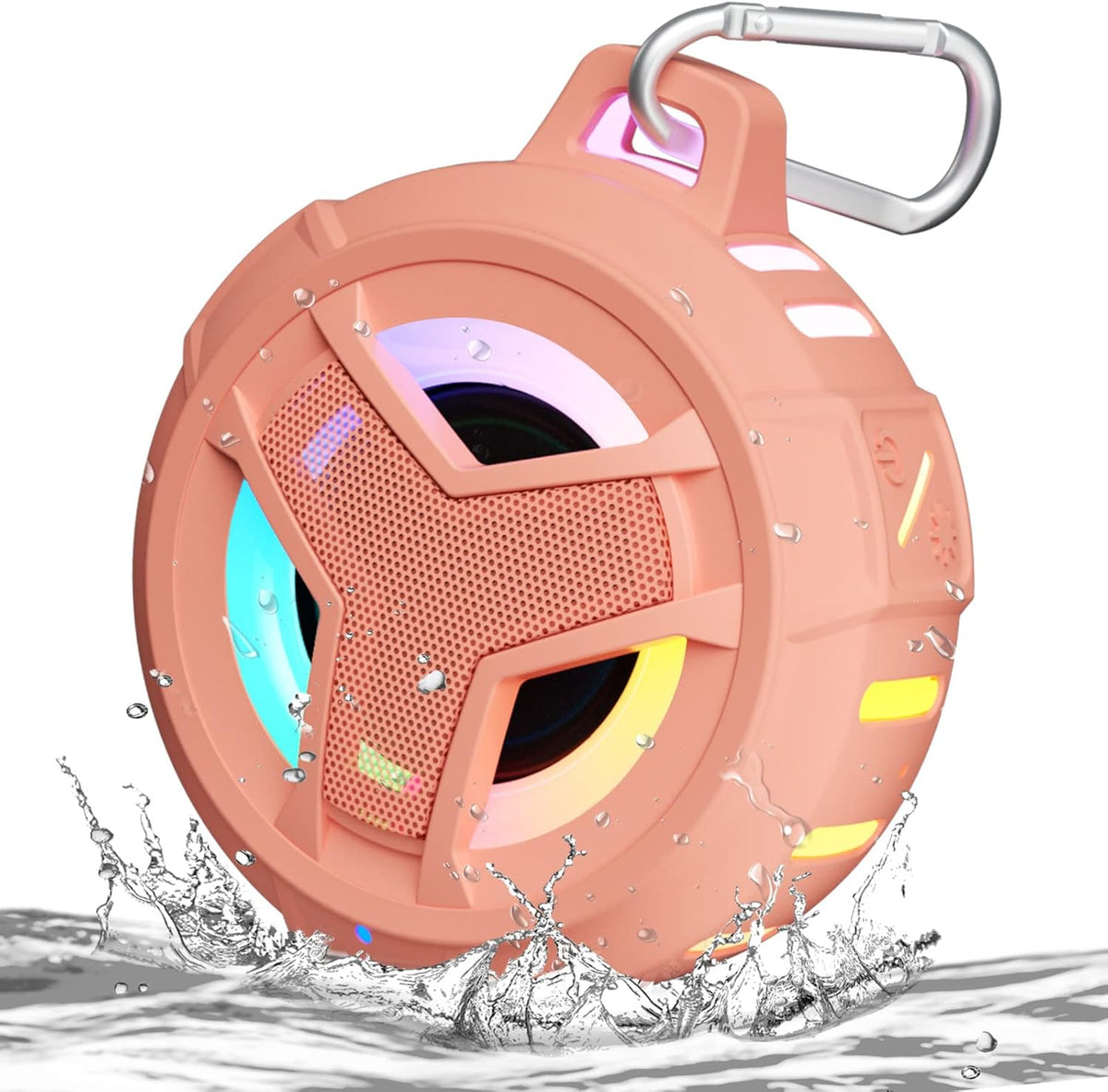 EBODA Bluetooth Shower Speaker, Waterproof Portable Wireless Speakers with Light, IP67 Floating, 2000mAh, Small Portable Speaker for Kayak, Beach, Pool Accessories, Gifts for Unisex