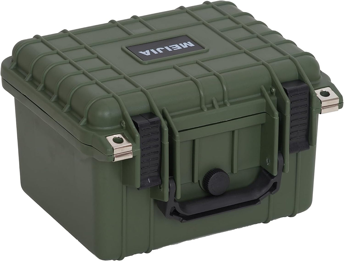 MEIJIA Portable All Weather IP67 Waterproof Camera Case,hard case with Customizable Fit Foam,Fit Use of Drones,Camera,Equipments,10.62 x9.68x6.87inches(Green)