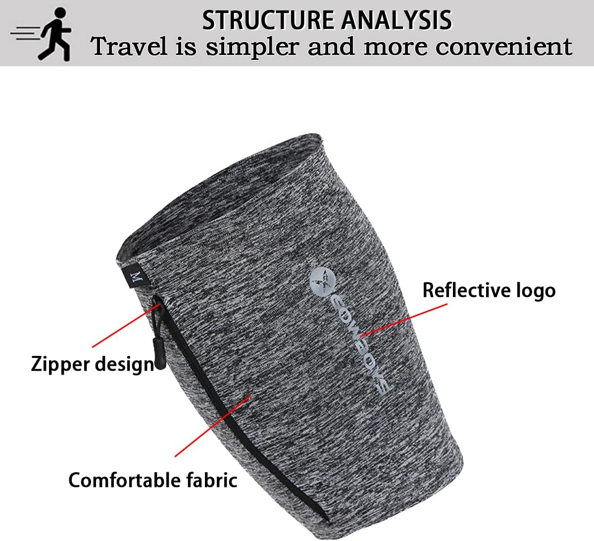 Running Phone Armband for Men Women,Universal Arm Bands for Phones Below 8 Inches,Waterproof Cell Phone Armband for Hiking,Running,Cycling,Climbing(Grey XL)