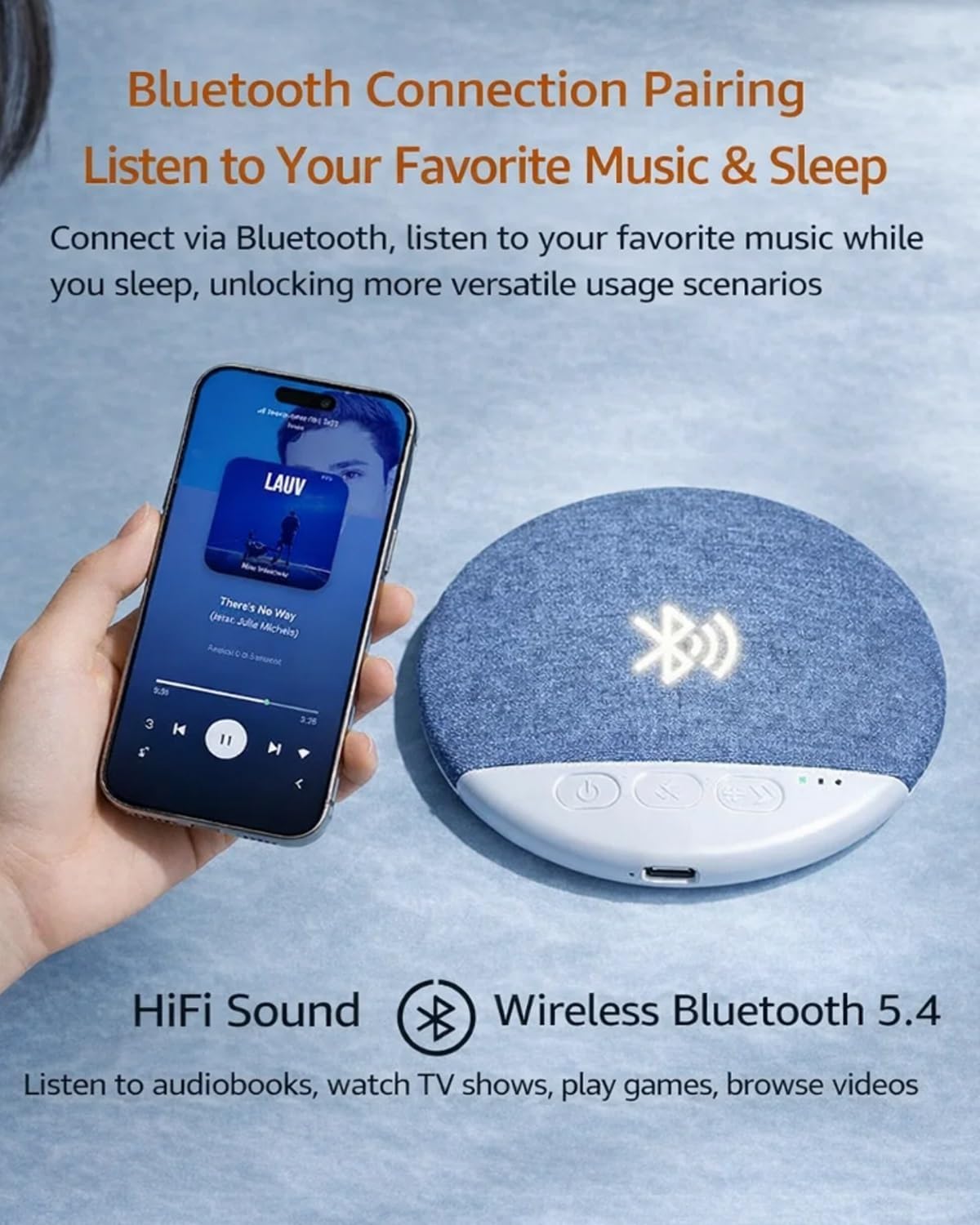 Generic Ultra Thin Bluetooth Pillow Speaker for Sleeping Under Bluetooths Flat Wireless Sleep Audio Mini Portable Soft