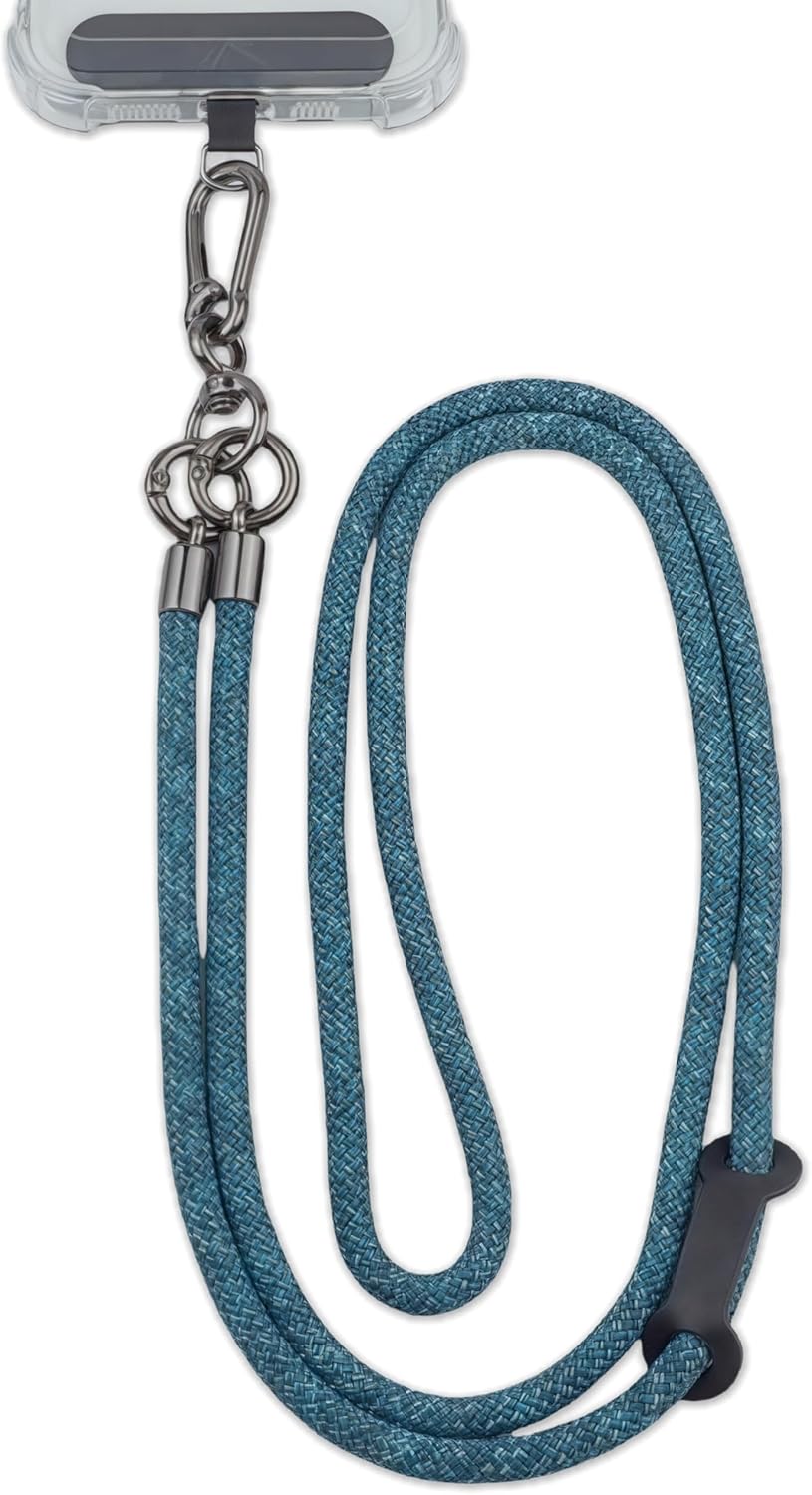 Phone Lanyard Universal Cell Phone Strap Crossbody Strap for iPhone Lanyard Around the Neck Extra Long Rope with Tether Tab for Men and Women (Camo Blue)