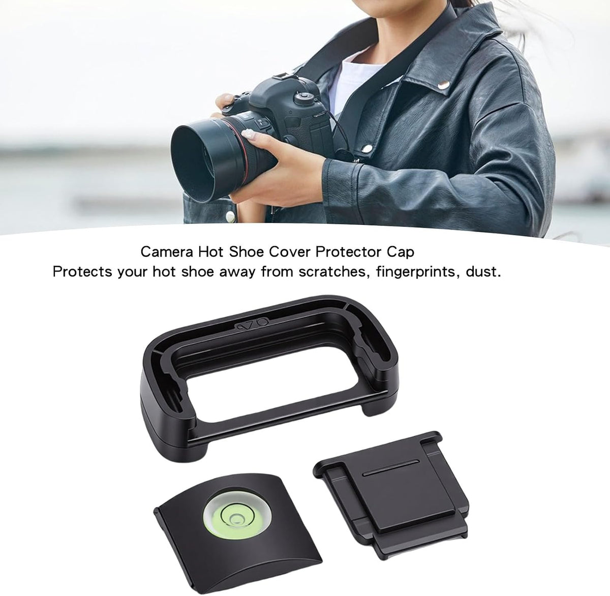 A7C Camera Eyecup Viewfinder Eyepiece, Hot Shoe Cover Protector Cap with Bubble Spirit Level, Fit for Camera