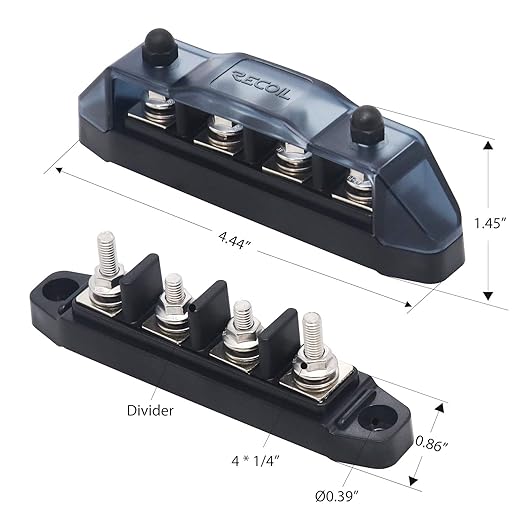 Recoil BBSPG4 4 Position Bus Bar Terminals Power Distribution Block
