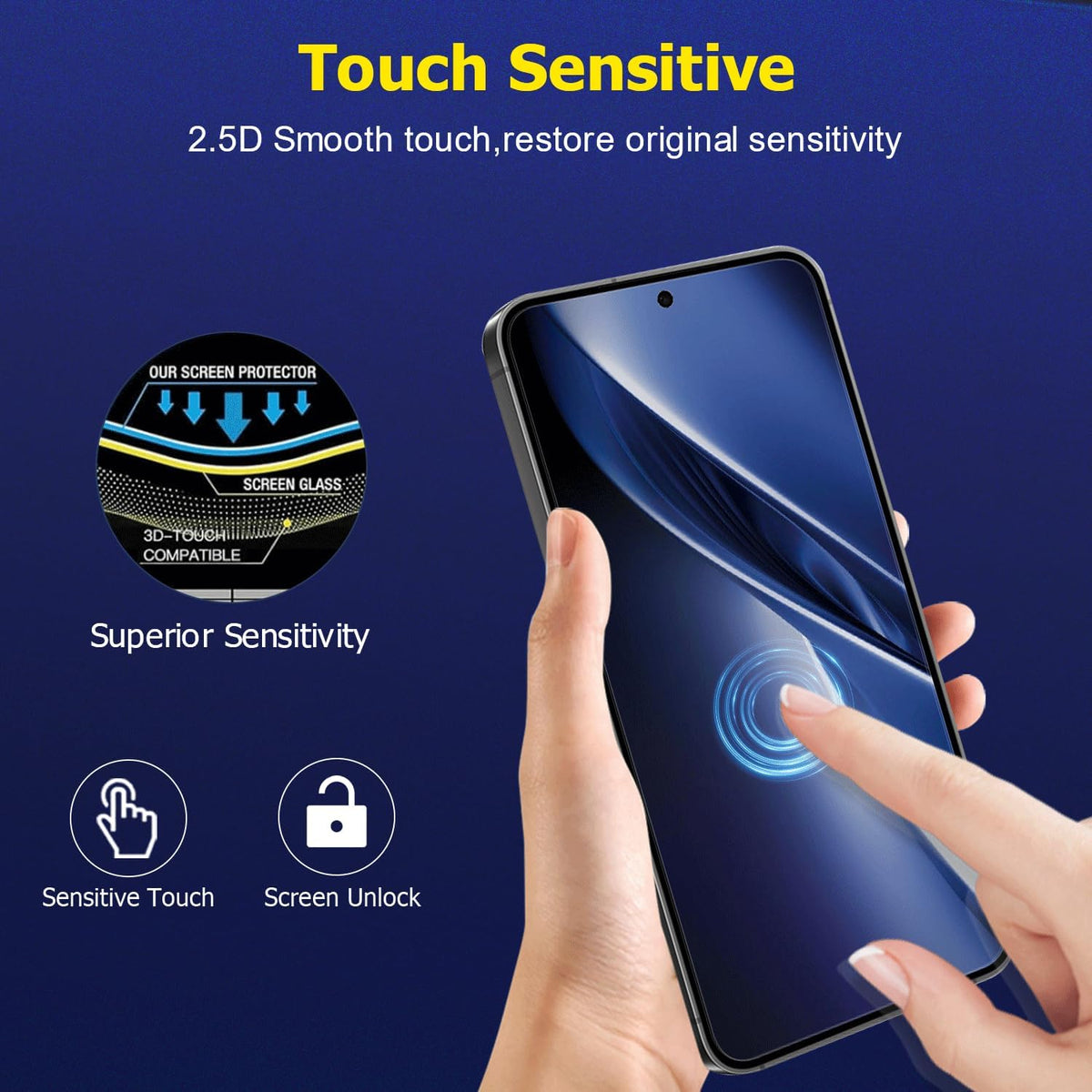 [4Pack] Screen Protector For Galaxy S24 Plus/S24+ Galaxy S25 Plus/Galaxy S25+[Tempered Glass] [Japan Glass with 9H Hardness]Fingerprint unlock with installation frame HD clear Screen Protector