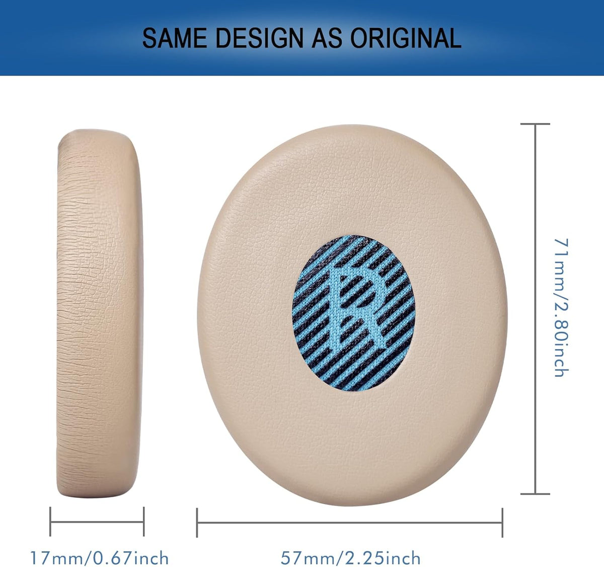 Ear Pads for Bose On-Ear 2 Headphones - GVOEARS Ear Cushions Replacement for Bose OE2 OE2i SoundTrue/SoundLink On-Ear Wireless Headphones (Khaki)