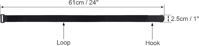 Wisdompro 12 Pack 1 x 24 Inch Long Hook and Loop Tie Down Straps Heavy Duty