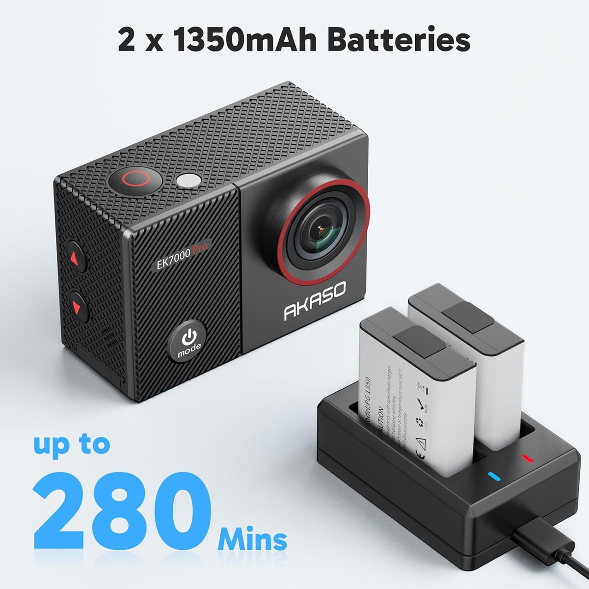 AKASO EK7000 Pro 4K30fps Action Camera with 64GB MicroSDXC U3 Memory Card Accessories Kit Bundle Ultra HD 131FT Waterproof Camera EIS WiFi Remote Control 5X Zoom Underwater Camera