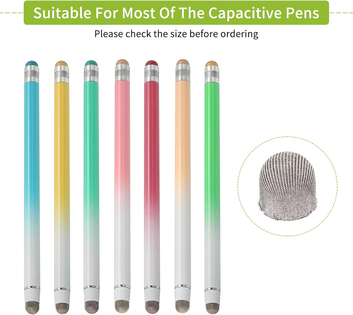 MECCANIXITY 10Pcs Replacement Fiber Mesh Tips for Stylus Pens 9mm Suitable for Capacitive Touch Screen,High Sensitivity,Soft,No Scratch Screen Pen Tip