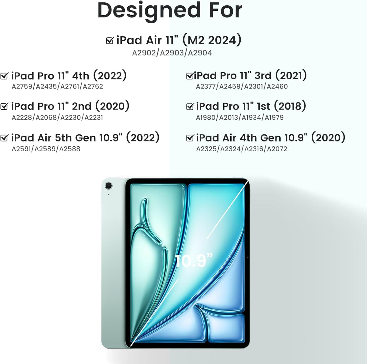Magnetic Keyboard Case for iPad Air 5th 4th Generation 10.9 inch Pro 11 1st/2nd/3rd/4th, 7 Color Backlight BT Keyboard Folio with Pencil Holder 2022 2021 2020 2018(Teal)