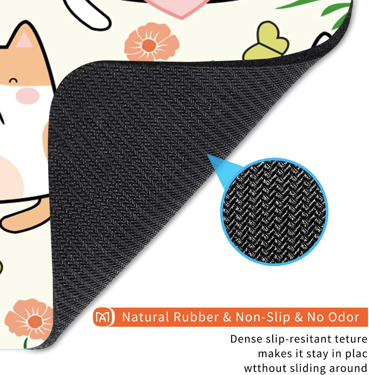Square Mouse Pad Cute Cat, Personalized Premium-Textured Custom Mouse Mat Design, Washable Mousepad Cloth, Non-Slip Rubber Base Computer Mouse Pads for Wireless Mouse