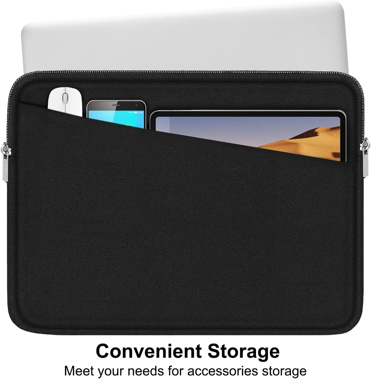 Laptop Sleeve Case 13.3 Inch, Durable 14 Inch Laptop Case Computer Carrying Bag Protective Cover Compatible with 13 14 inch MacBook Pro, MacBook Air, Dell, HP, Lenovo, Notebook, Computer, Black