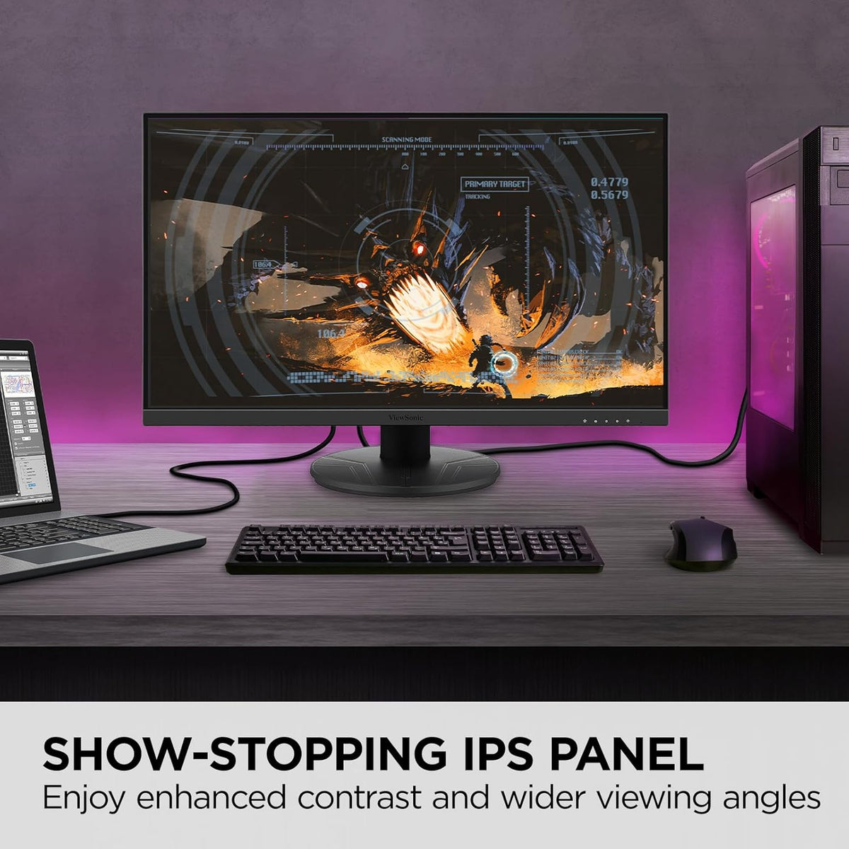 ViewSonic VX2716A 27 Inch 1080p 1ms 120Hz IPS Gaming Monitor with Eye Care, USB C, HDMI 1.4, and DisplayPort Inputs