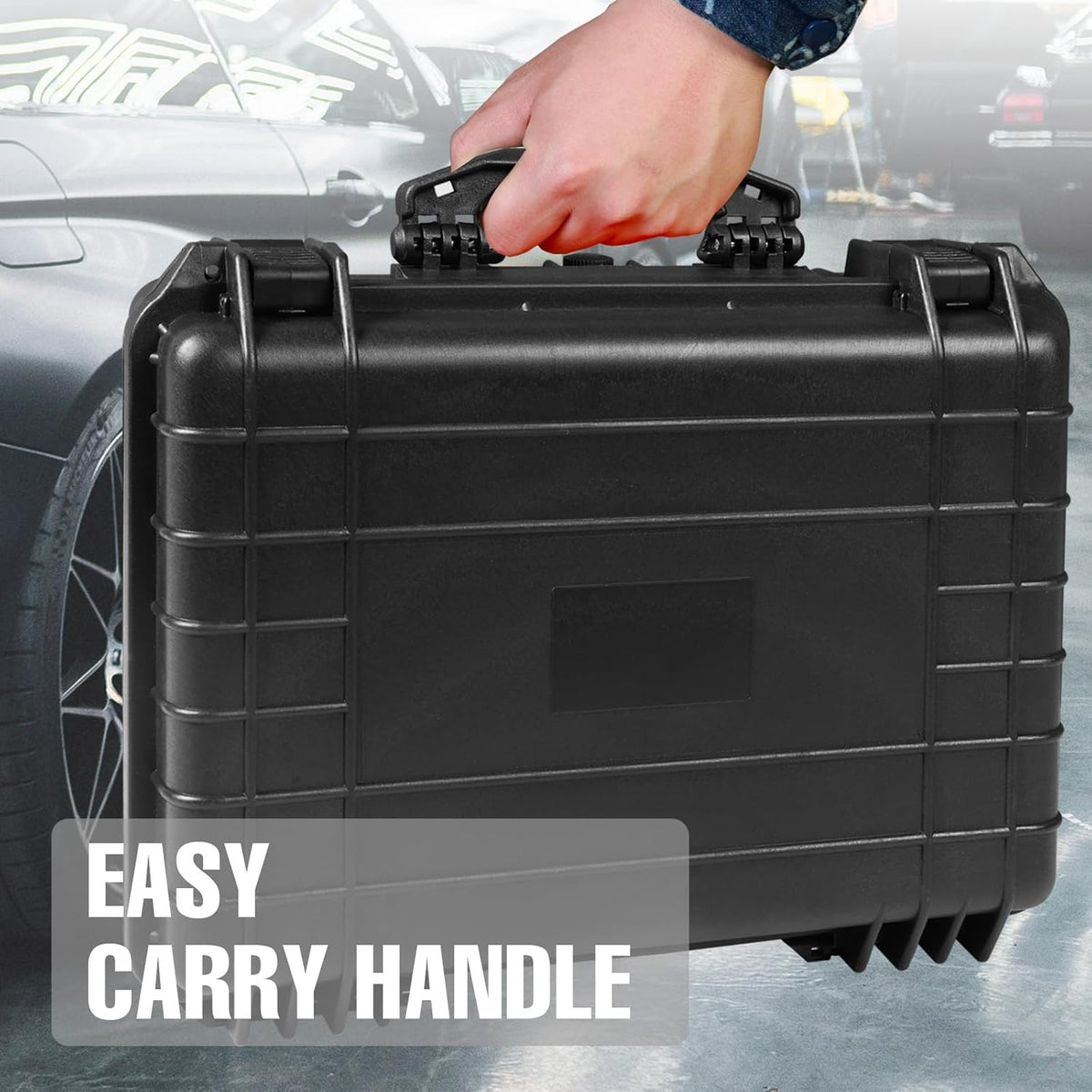 18x 13.8x 8 Inch Hard Case, Portable Weather Waterproof Protective Camera Case with Customizable Foam, Fit Use of Drones, Camera, Equipments, Black4