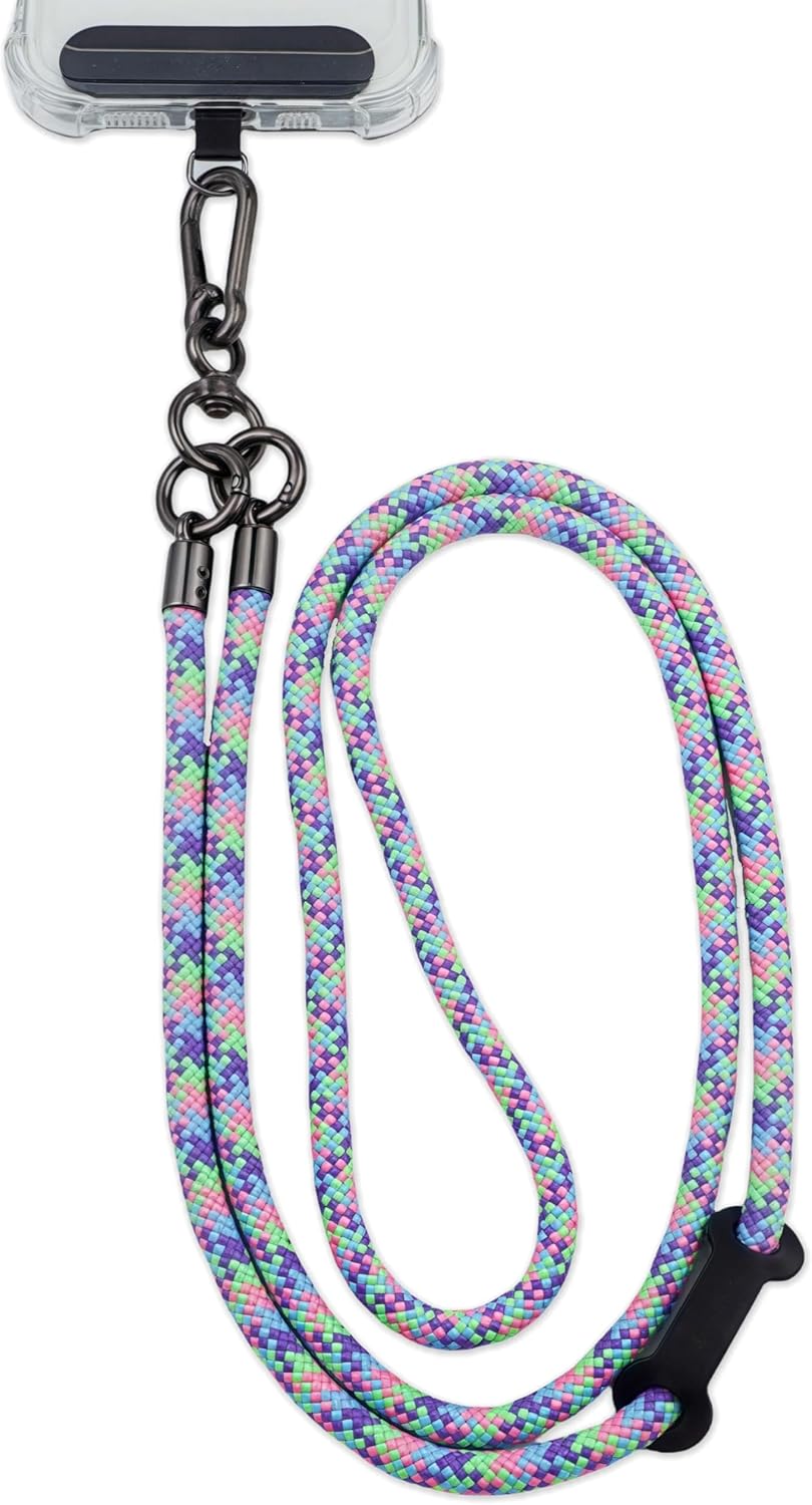 Phone Lanyard Universal Cell Phone Strap Crossbody Strap for iPhone Lanyard Around the Neck Extra Long Rope with Tether Tab for Men and Women (Bubblegum Color)