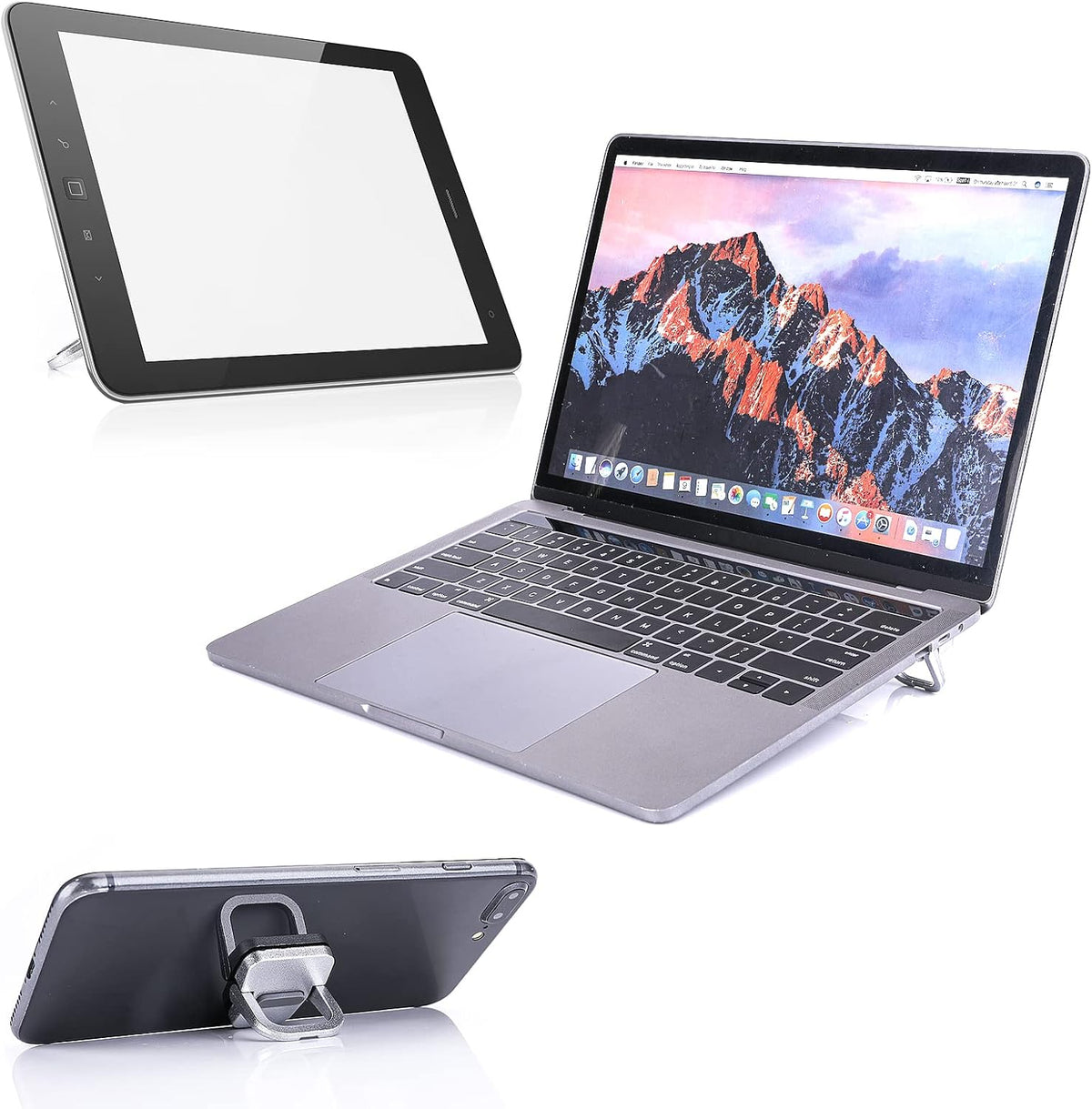 Abeillo 2PCS Portable Keyboard Riser, Self-Adhesive Mini Laptop Stand Invisible Computer Keyboard Stand for Desk