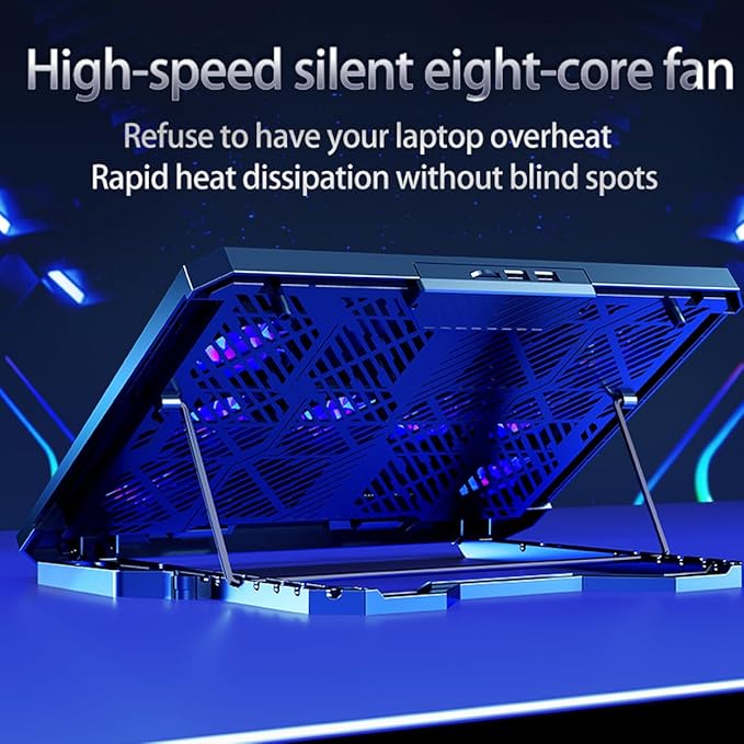 Laptop Cooling pad for Hp HP 242 G1 Gaming laptops Laptop Cooler with 8 Fan Adjustable Speed 5-Level Height Adjustment Mute Silent2 USB-A PortBuilt-in Phone Stand