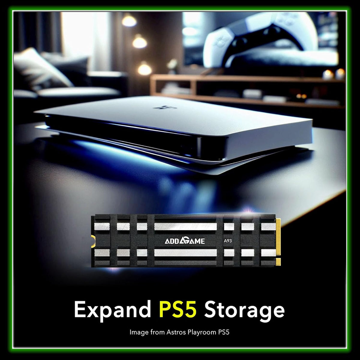 Addlink A93 1TB Storage Expansion for PS5 Console with Heatsink, Up to 7400mb/s, Gen 4 PCIe NVMe m.2 2280, SLC Cache Internal Solid State Drive(‎ad1TBA93M2P)