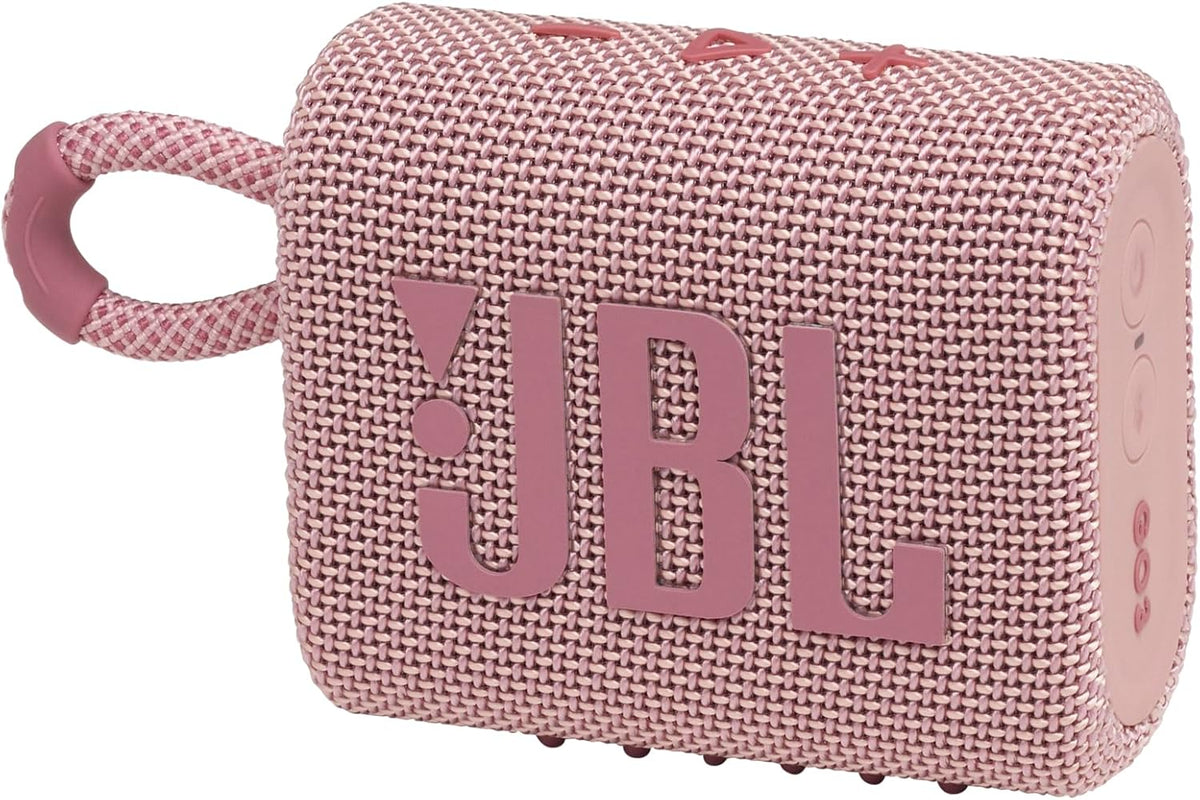 JBL Go 3 - Portable Mini Bluetooth Speaker, big audio and punchy bass, IP67 waterproof and dustproof, 5 hours of playtime, speaker for home, outdoor and travel (Pink)