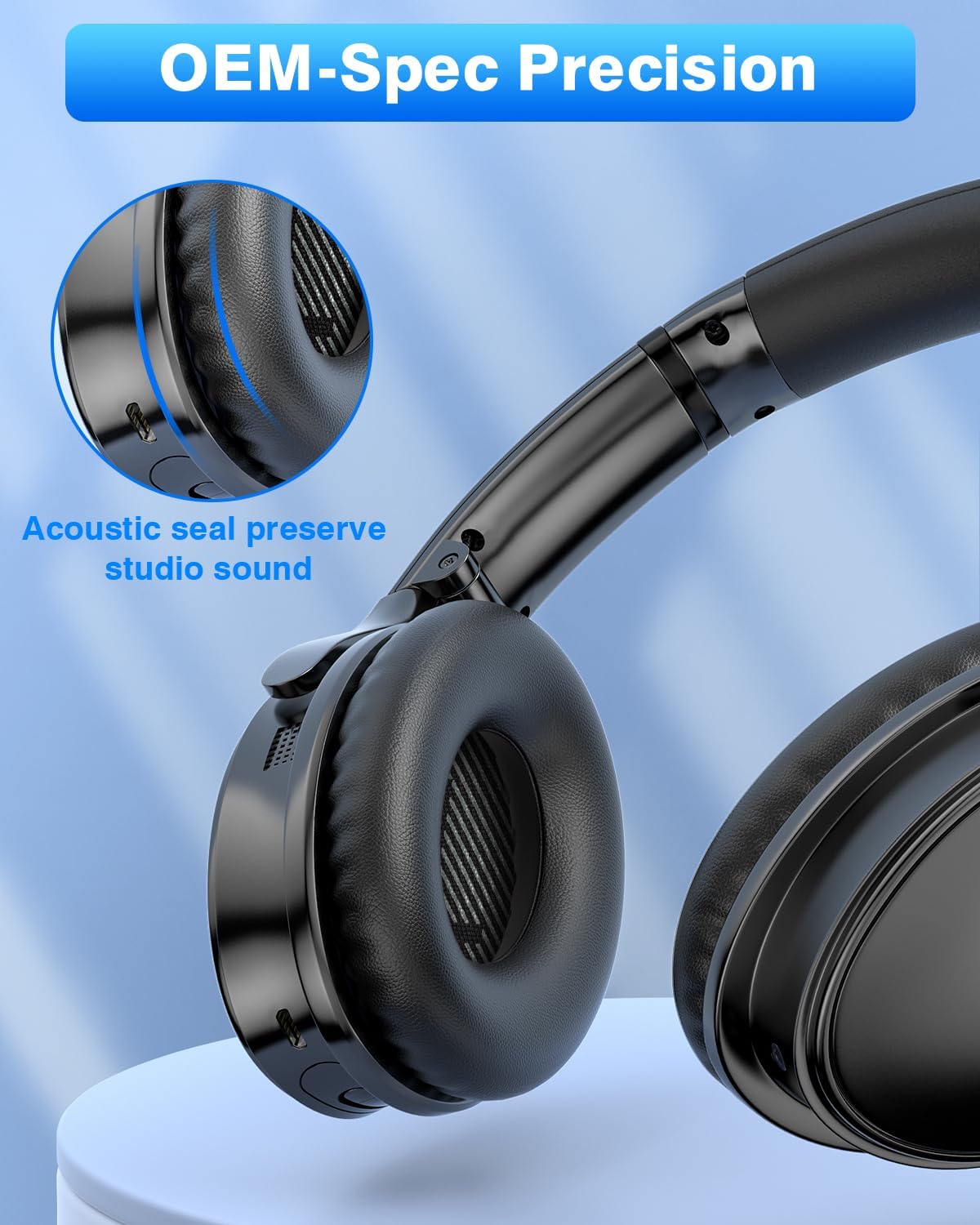 Link Dream Ear Pads for Bose Quiet Comfort 35 Soft Protein Leather Replacement Earpads Ear Cushions Ear Pad for Bose QC 35/25 / 15 QC2 / Ae2 / Ae2i / Ae2W / Sound Link/Sound True (Black)