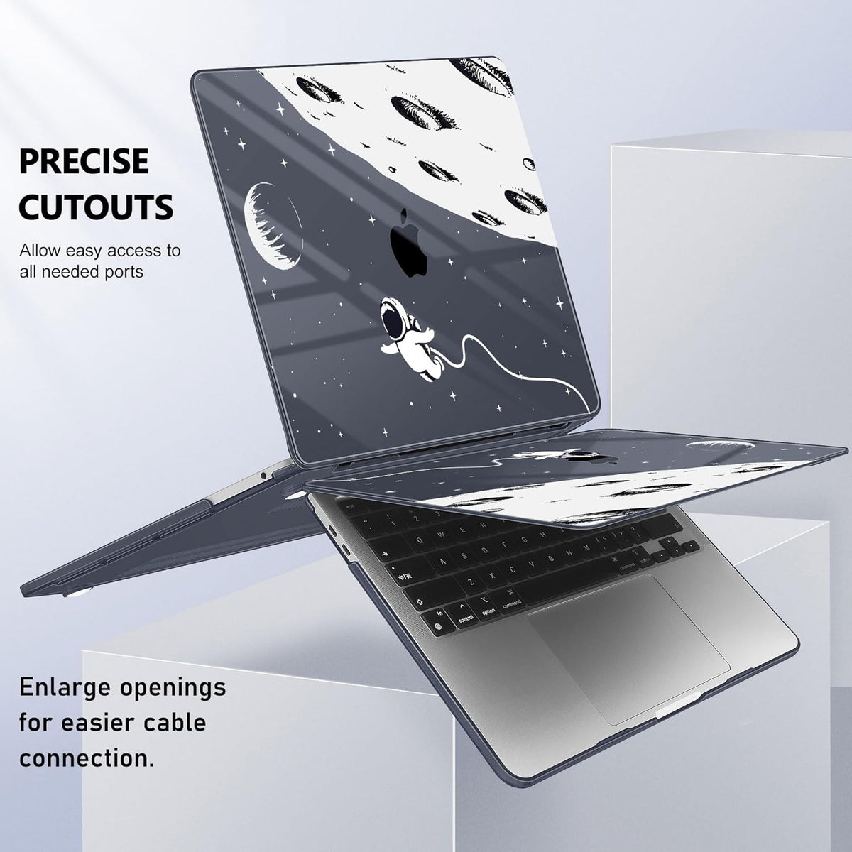 May Chen for MacBook Pro 13 inch Case 2022 2021 2020 Release A2338 M2 M1 A2289 A2251, Plastic Crystal Hard Shell Case Cover for MacBook Pro 13 inch Touch Bar Fits Touch ID, Astronaut Flight