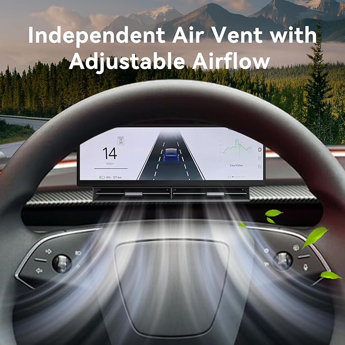 10.88 Inch Head Up Display Compatible with Tesla Model 3 2017-2023 Model Y 2019-2024 Smart Dashboard Touch Screen Instrument Cluster Display with Wireless CarPlay/Android Auto/Camera/Air Vent