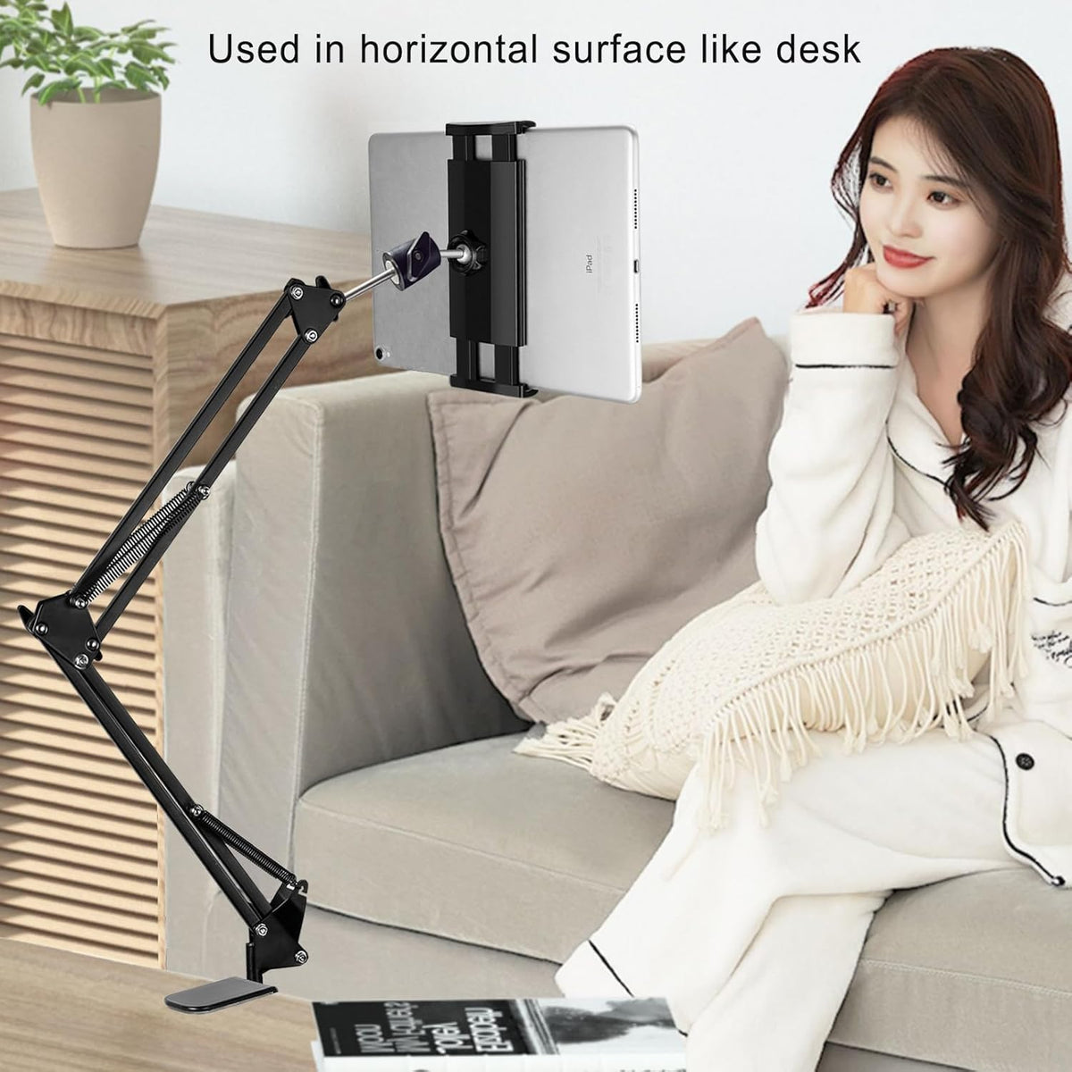 Tablet Stand Phone Holder for Bed,iPad Holder for Desk, Headboard,Bedside,Table, Compatible with iPhone iPad Kindle or Other 4.5-13" Screen Device