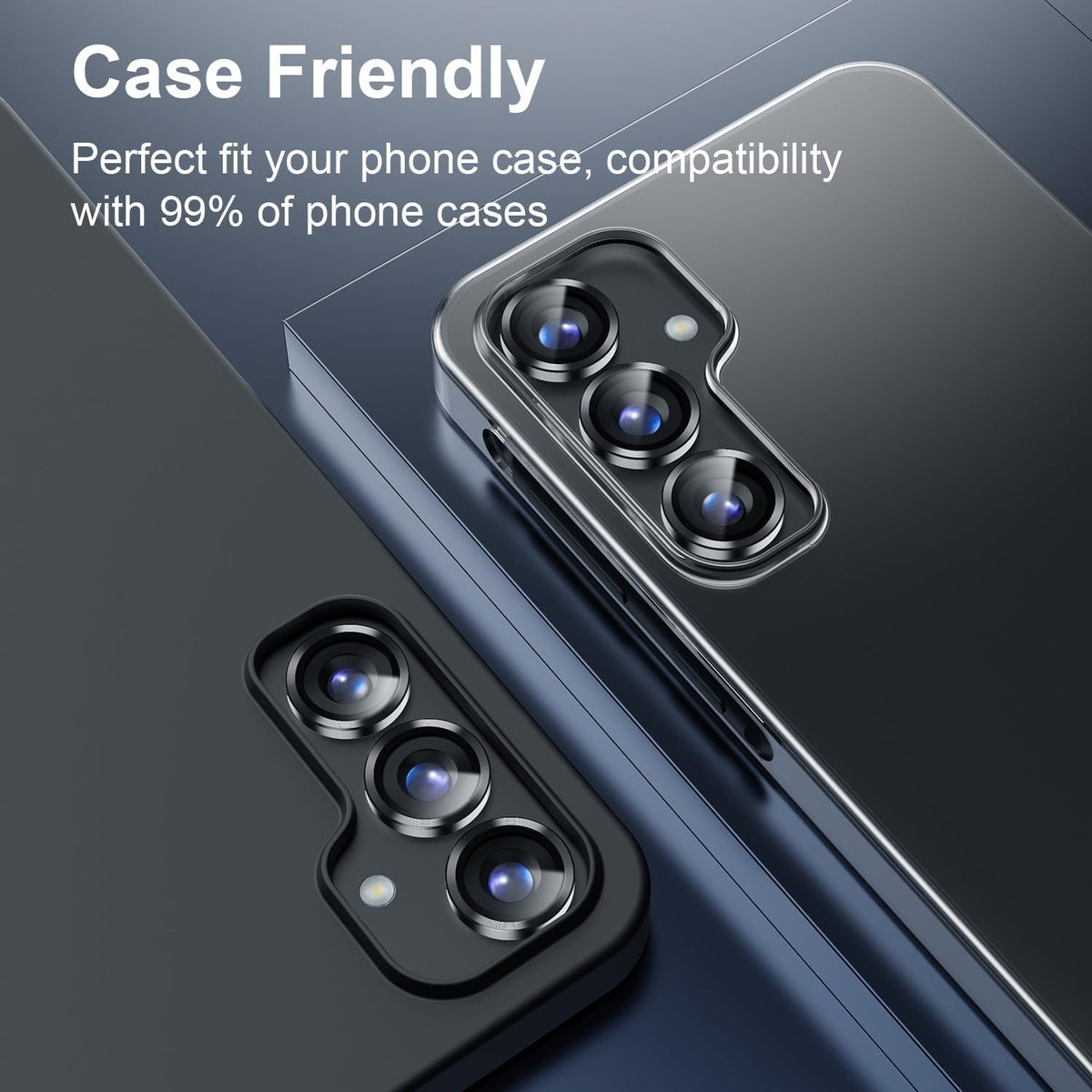 Korecase for Galaxy S25 Ultra Camera Lens Protector,9H Tempered Metal Glass Anti Scrach Rear Camera Screen Protector, Shockproof Metal Ring Lens Protection for Samsung Galaxy S25 Ultra，Black