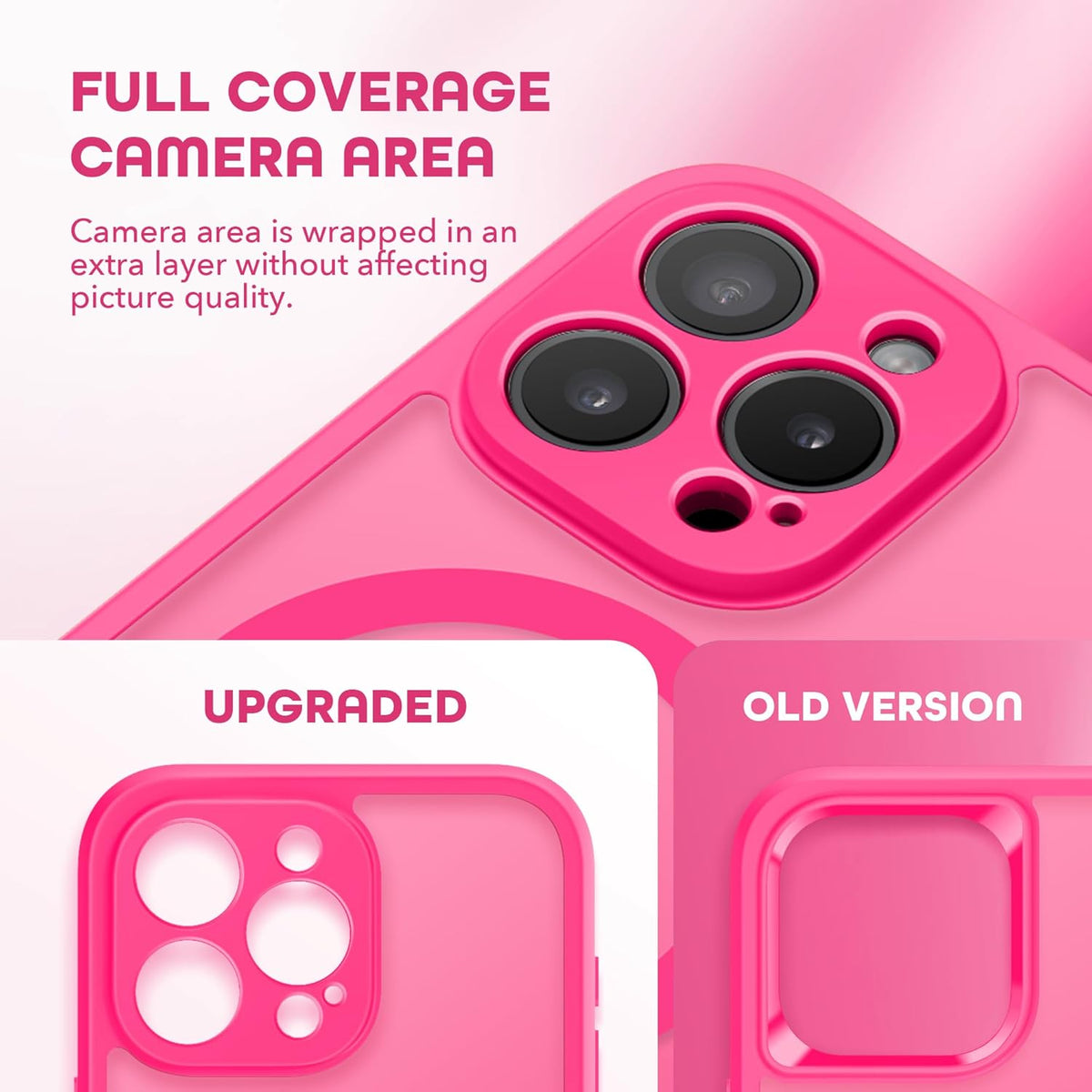 Magnetic for iPhone 15 Pro Case, Compatible with MagSafe, Built-in Privacy Screen Protector and Camera Protection, Anti Spy Full Body Dustproof Shockproof Hard Phone Case 6.1", Hot Pink