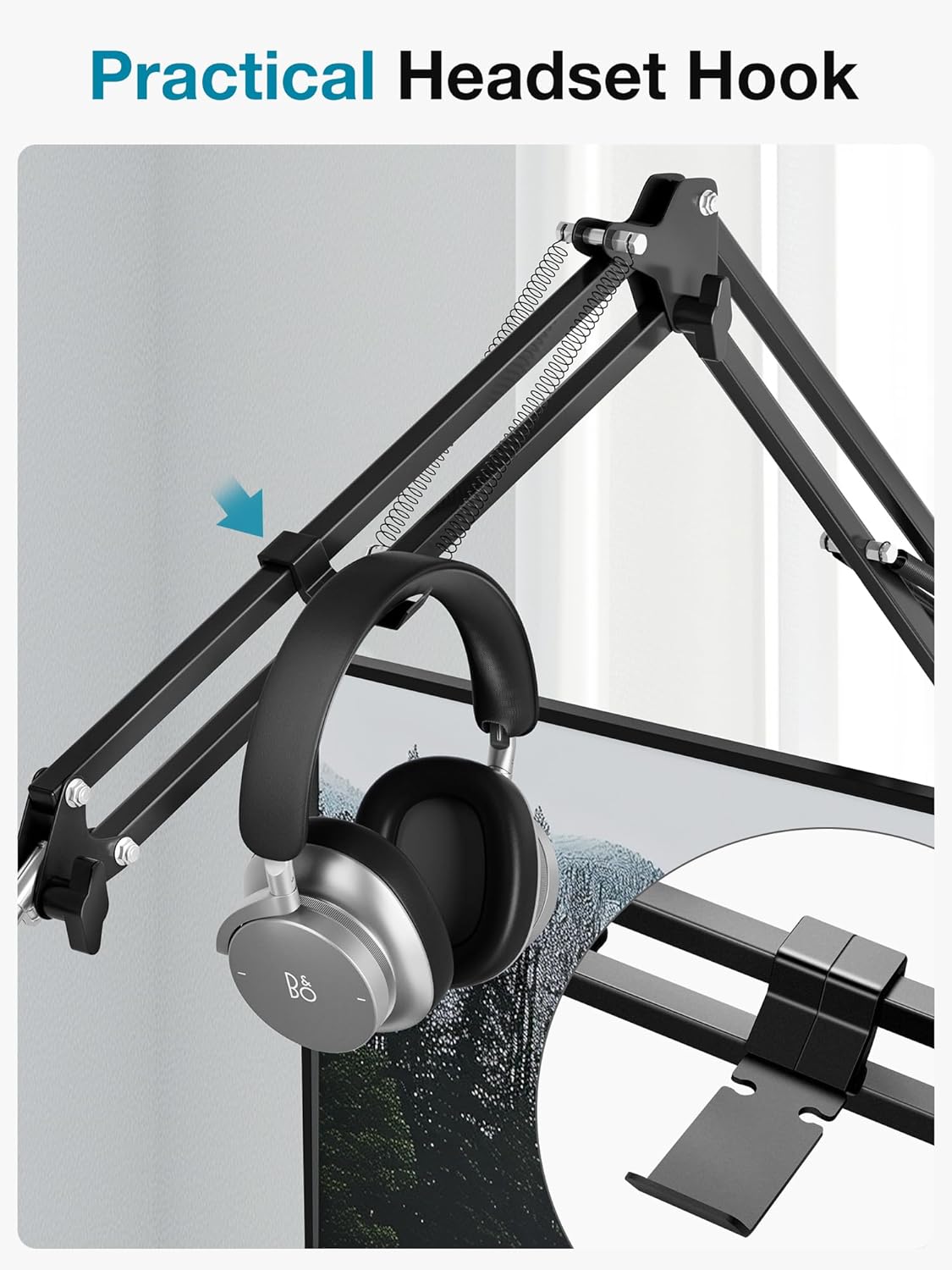 InnoGear Desk Mic Stand, 360° Rotatable Overhead Mic Boom Arm Microphone Stands High Riser for Blue Yeti Snowball HyperX QuadCast SoloCast Fifine Shure SM7B and Other Mics
