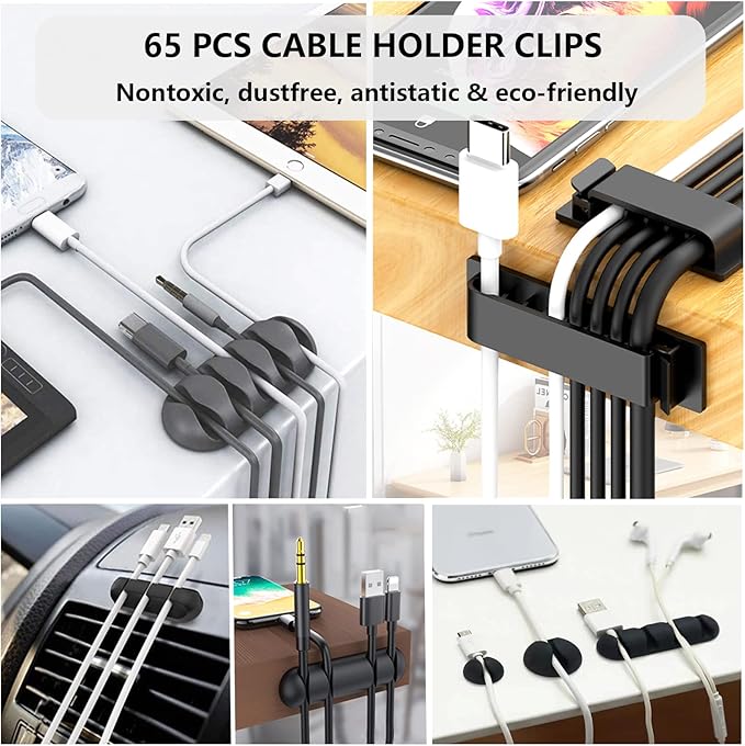 DRIVUU 311Pcs Cable Management Organizer Kit 4 Cable Sleeve Split