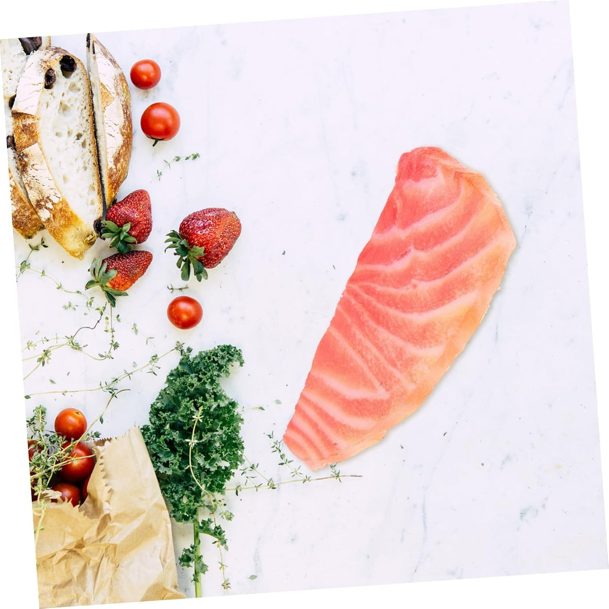 Abaodam Artificial Salmon Slice Model Realistic Fake Food Display for Photography Kitchen Decoration and Restaurant