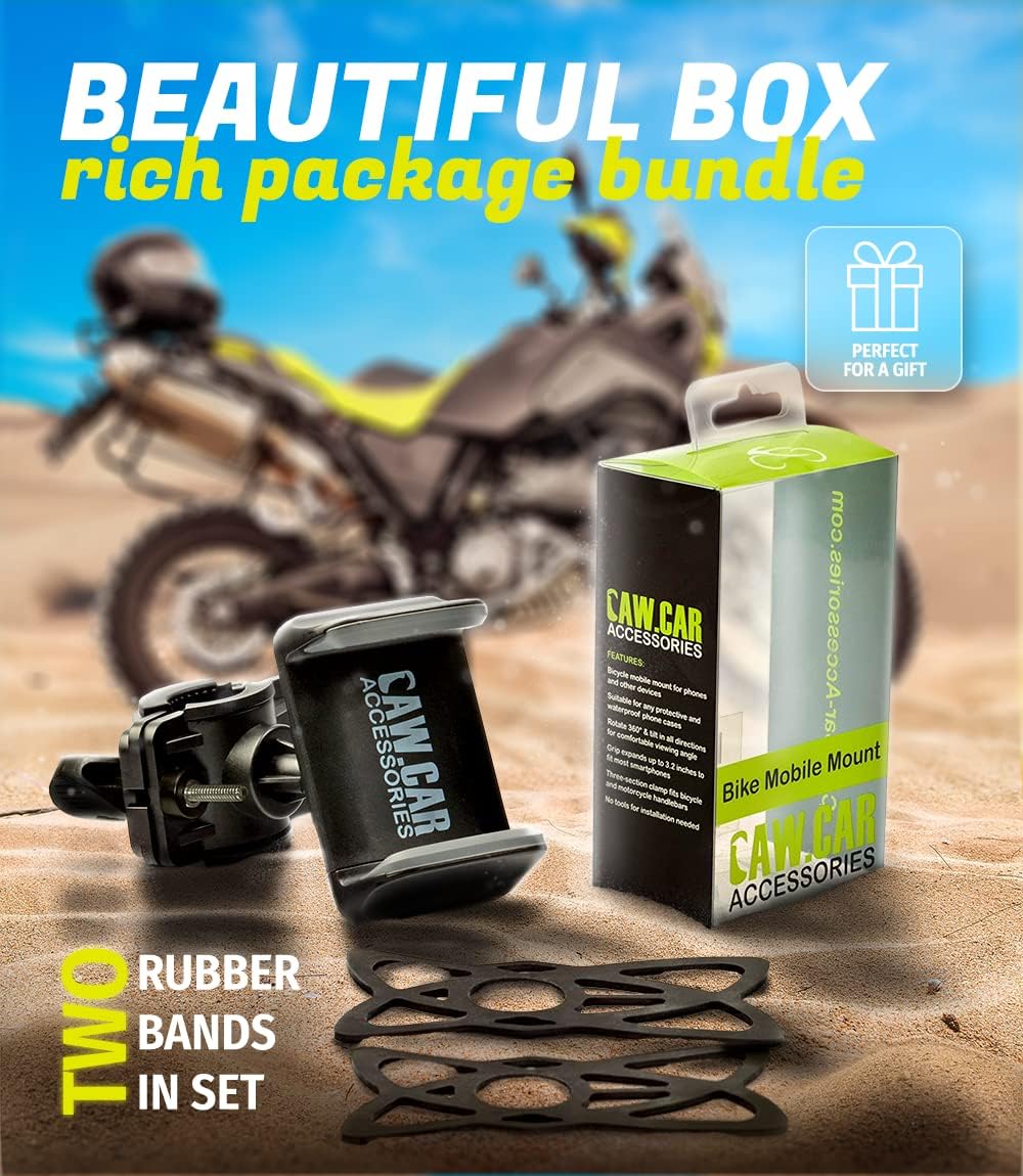 Metal Bike & Motorcycle Phone Mount for Any Smartphone (iPhone 16 Pro Max/e, Galaxy S25). Unbreakable Handlebar Cell Phone Holder for Bike, Scooter, Bicycle Phone Mount. x10 to Safeness & Comfort