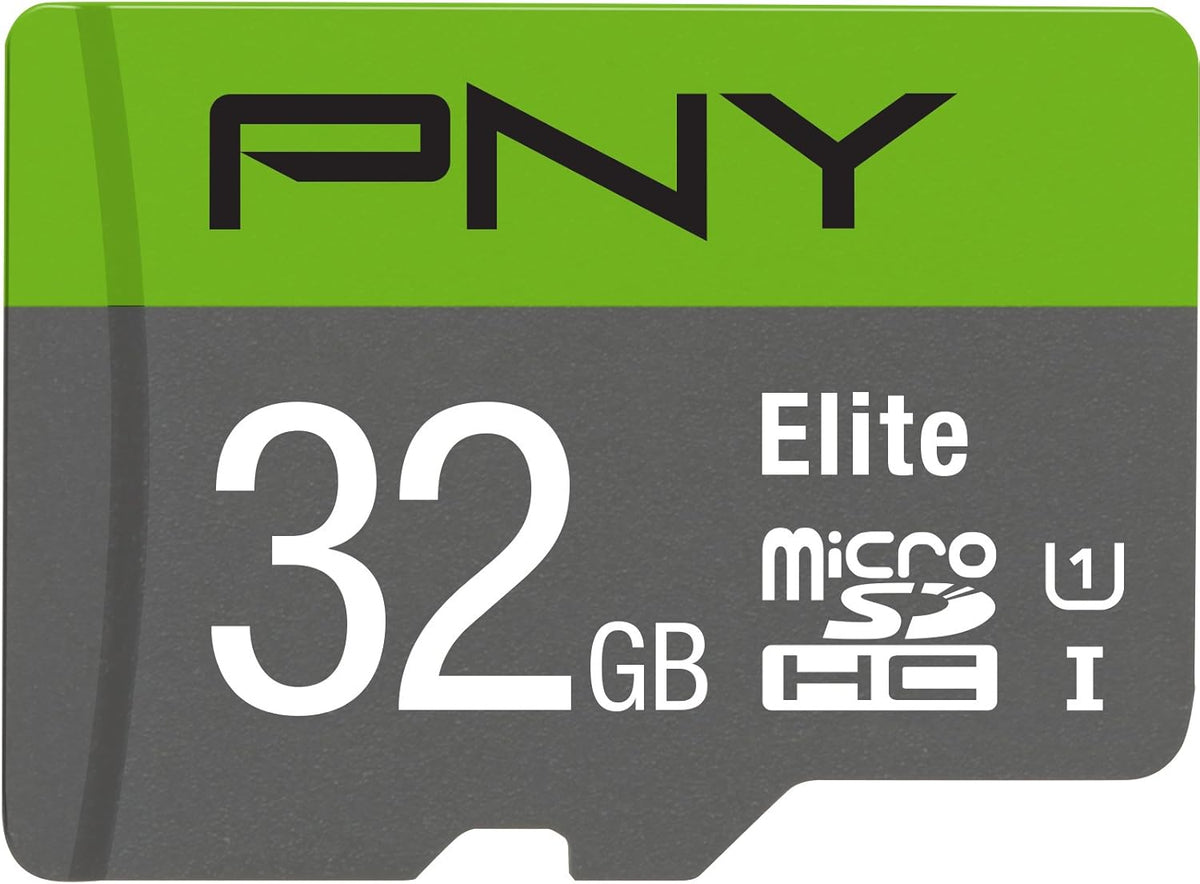 PNY 32GB Elite Class 10 U1 microSDHC Flash Memory Card - 100MB/s Read, Class 10, U1, Full HD, UHS-I, Micro SD