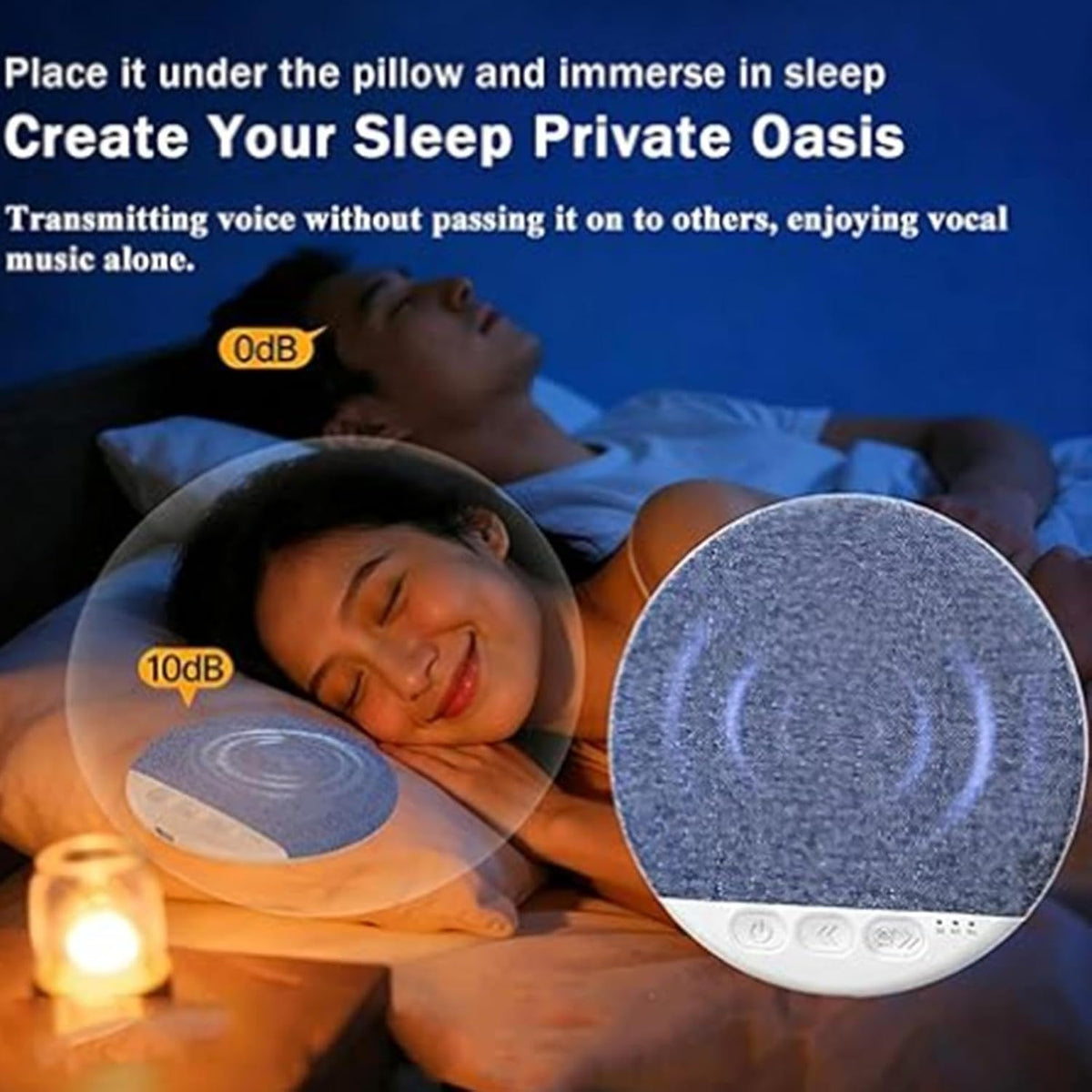 Generic Pillow Speaker - Built-in White Noise Hi-Fi Sound | Sleeping Music White Noise Speaker,for Bedroom Meditation